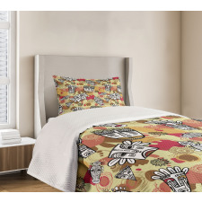 Aboriginal Masks Bedspread Set