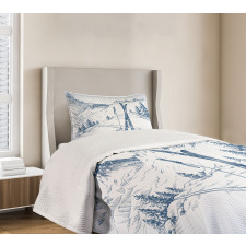 Ski Sport Mountain View Bedspread Set