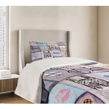 Eiffel Tower Love Letter Bedspread Set