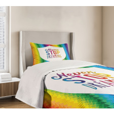 Rainbow Words Bedspread Set