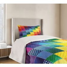 Rainbow Retro Patchwork Bedspread Set