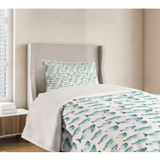 Watercolor Marine Animal Bedspread Set