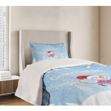 Snowy Winter Noel Bedspread Set