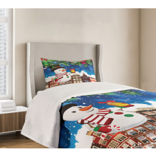 Snowy City Street Bedspread Set