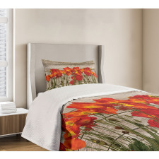 Blooming Poppy Flowers Bedspread Set