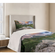 Lake by Forest Mountain Bedspread Set