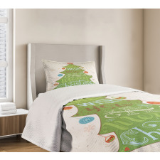 Merry Wish on Pine Tree Bedspread Set