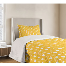 Heart Shapes and Dots Bedspread Set