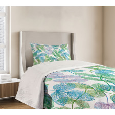 Flowers Leaves Ivy Ombre Bedspread Set