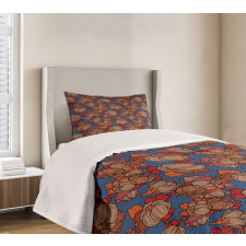 Funk Art Flower Pattern Bedspread Set