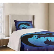 Aquatic Girl Mermaid Bedspread Set