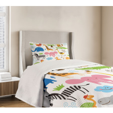 Safari Giraffe Elephant Bedspread Set