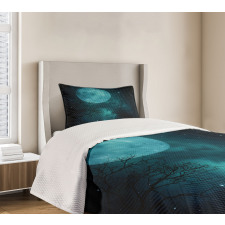 Outer World Cosmos Moon Bedspread Set