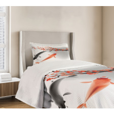 Koi Carp Fish Couple Bedspread Set