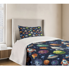 Futuristic Science Ufo Bedspread Set