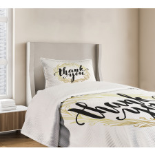 Thank You Words Leaves Bedspread Set
