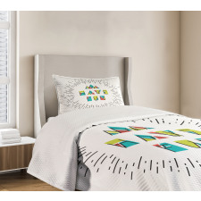 Motive Words Bedspread Set