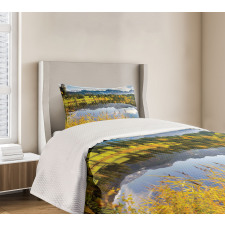 Country Scene and Lake Bedspread Set