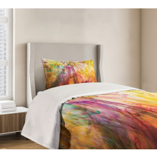 Rainbow Colored Image Bedspread Set