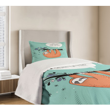 Flirty Sloth Cartoon Bedspread Set