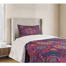 Modern Paisley Dot Leaf Bedspread Set