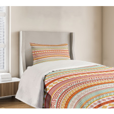 Striped with Art Bedspread Set