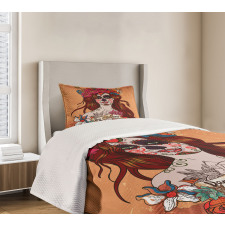 Mexican Skull Bedspread Set