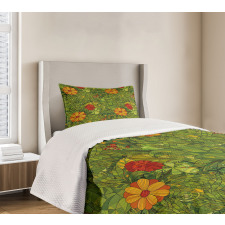 Fractal Retro Jungle Art Bedspread Set