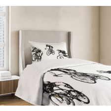 Sketch Cyclists Bedspread Set