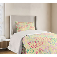 Flowers Polka Dots Bedspread Set