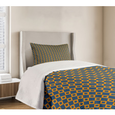 Squares Chain Mesh Tile Bedspread Set