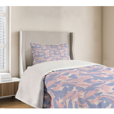 Palm Leaves Soft Tones Bedspread Set