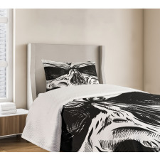 Gothic Sketch Evil Face Bedspread Set