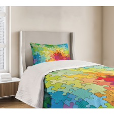 Colored Hobby Puzzle Bedspread Set