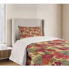 Exotic Wild Tropic Birds Bedspread Set