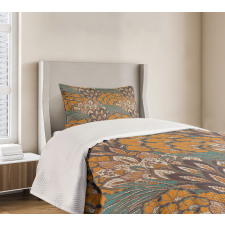 Flowers and Peacock Bedspread Set