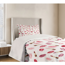 Lipstick Kiss Makeup Bedspread Set