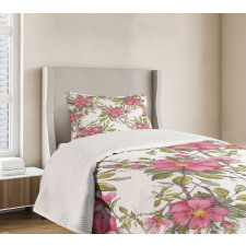 Dog Rose Garden Floral Bedspread Set