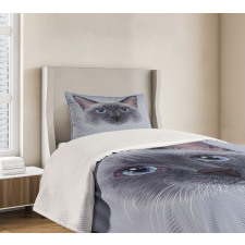 Siamese Cat Portrait Bedspread Set