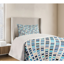 Modern Blue Circles Bedspread Set