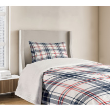 English Tartan Motif Bedspread Set