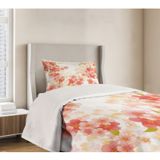 Vibrant Sakura Flowers Bedspread Set