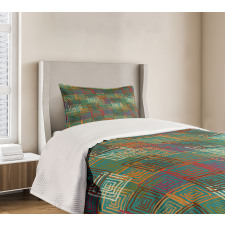 Grunge Folk Rainbow Bedspread Set