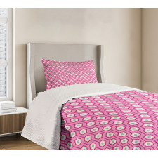 Vertical Hexagons Dots Bedspread Set