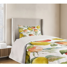 Orange Clementine Tree Bedspread Set