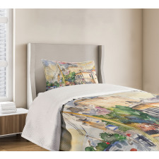 City Street Watercolors Bedspread Set