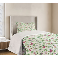 Raspberry Leaves Petals Bedspread Set