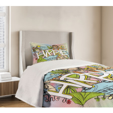 Man Woman Peace Bedspread Set