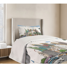 Las Vegas Street Sketchy Bedspread Set