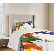 Abstract Wold Map Bedspread Set